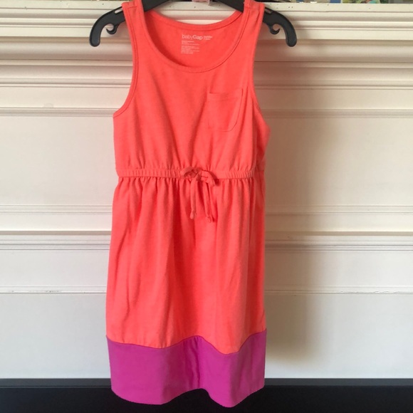 Gap Coral Colorblock Tank Dress